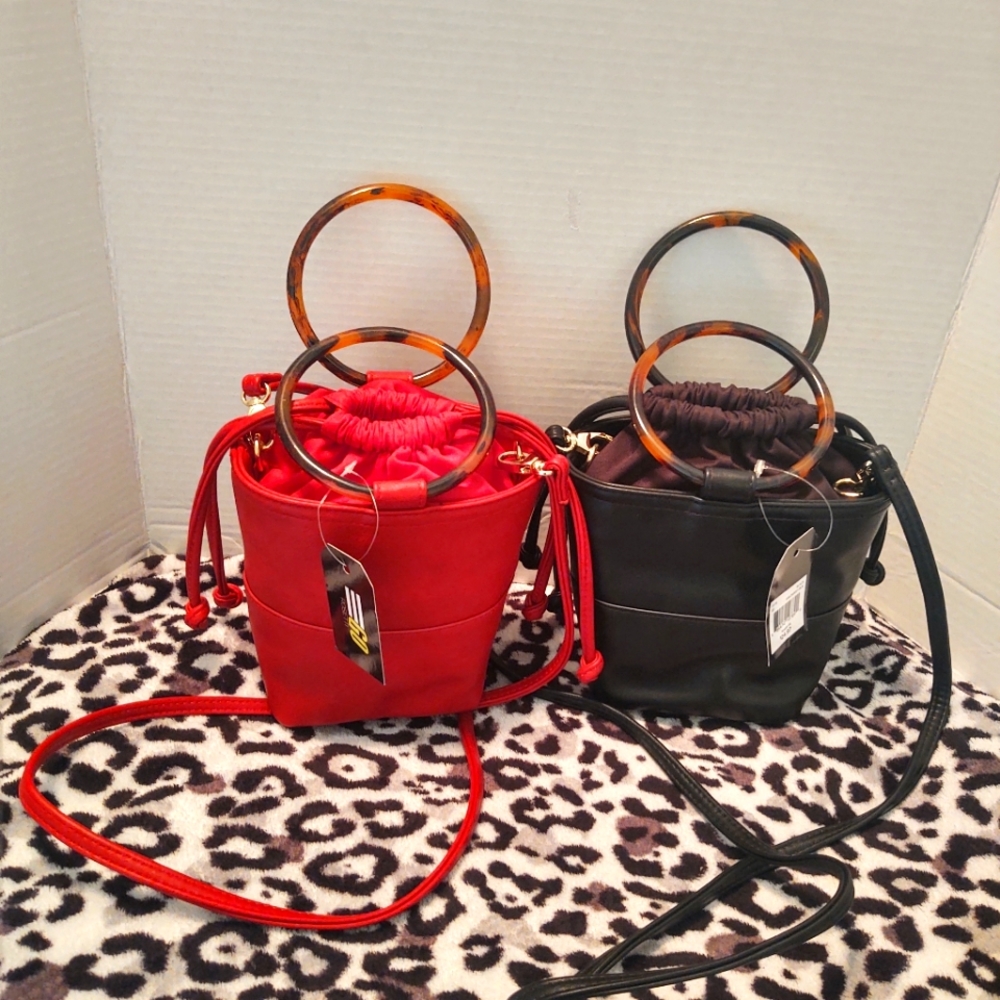 Rosetti Mini Crossbody bucket  2 purse lot. 1 Red and 1 black purse